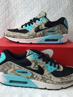 Nike Air Max 90 PRM Shoes Men’s SZ 11.5 Sanddrift Black Aurora Green IF1721-100